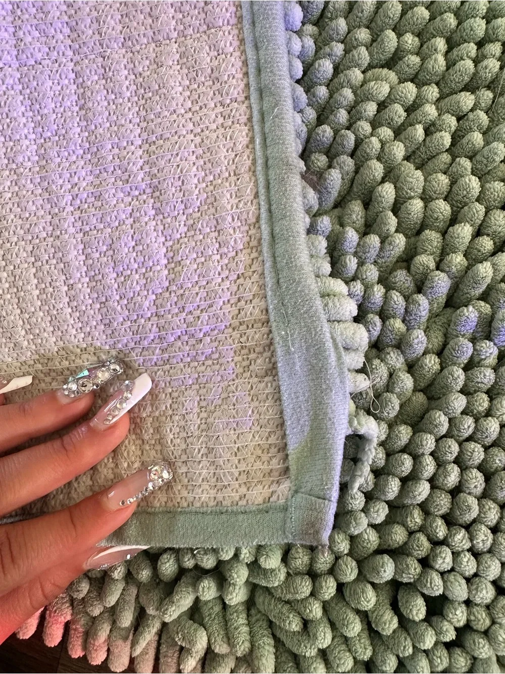 Plush Chenille Bath Mat - Mint
